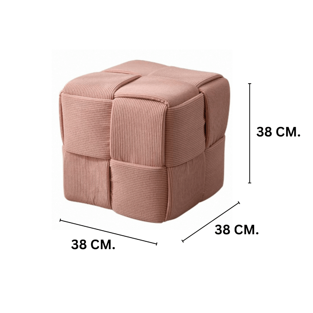 สตูลผ้าลูกฟูก MY DOLLS HOUSE COZY CUBE 38 ซม. สีชมพู_1